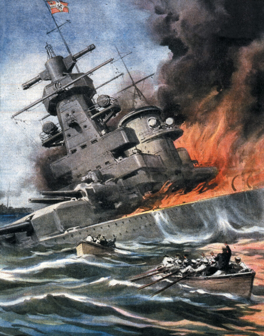 On December 17, 1939, just four days after the Battle of the River Plate, the crew of the Admiral Graf Spee set off explosives they had planted aboard the ship scuttling it in the mouth of the river.