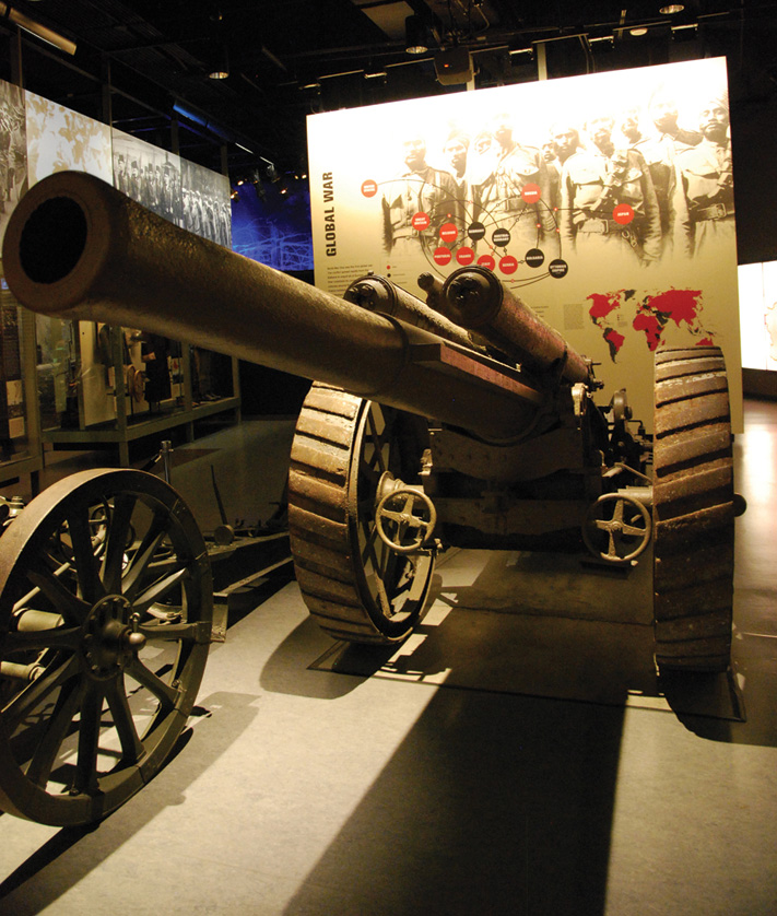 One of many artillery pieces displayed.