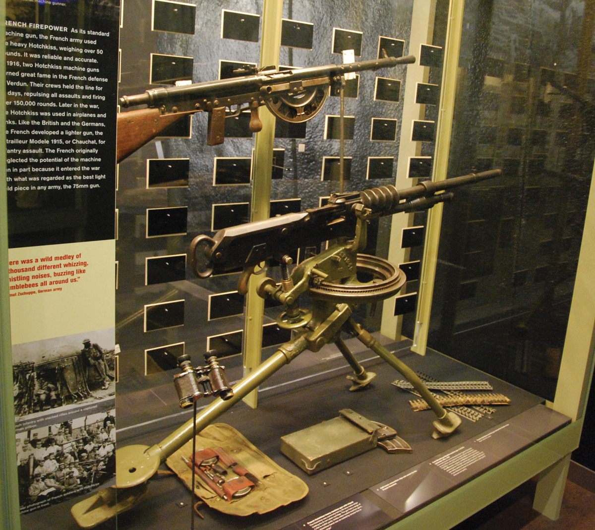 A pair of early French machine guns.