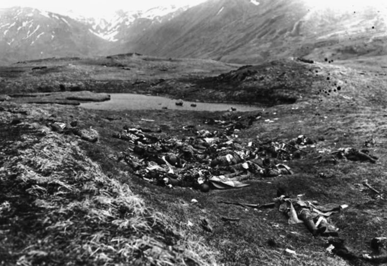 Realizing that the end was near, Japanese forces on Attu launched a banzai attack on May 29, 1943. Although the attack pierced the front line of the Southern Landing Force, it was contained. Afterward, the Americans mopped up any remaining resistance. 