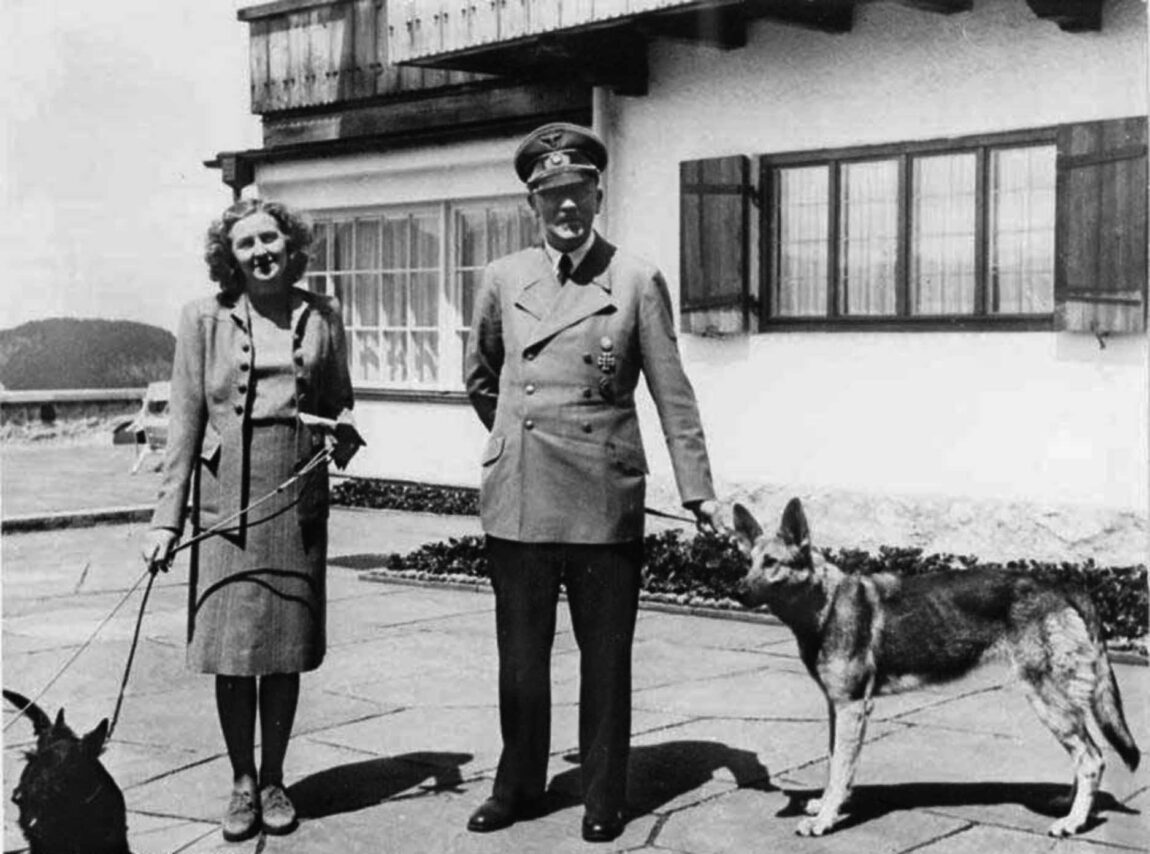 Hitler and Eva Braun at Berchtesgaden.