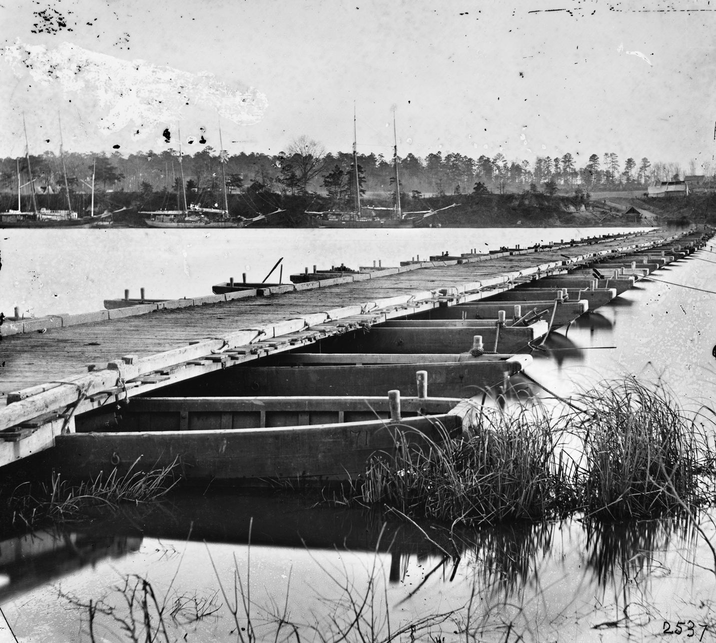 The pontoon bridge over the James River at Jones’ Landing was the gateway for thousands of Union troops heading for the siege of Petersburg.