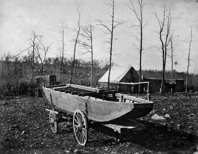 A pontoon boat belonging to the Army of the Potomac. 