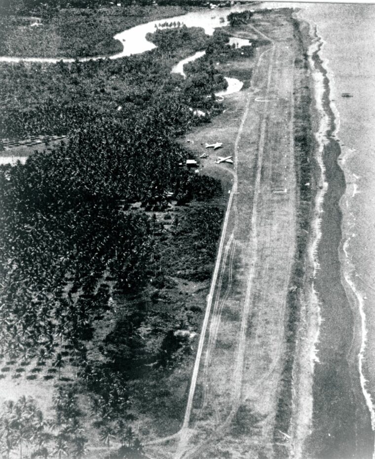 In 1943, Philippine guerrillas constructed a rudimentary airstrip at Dipolog that helped U.S. pilots land supplies. The U.S. 24th Infantry Division was later brought in to secure the vital airstrip.