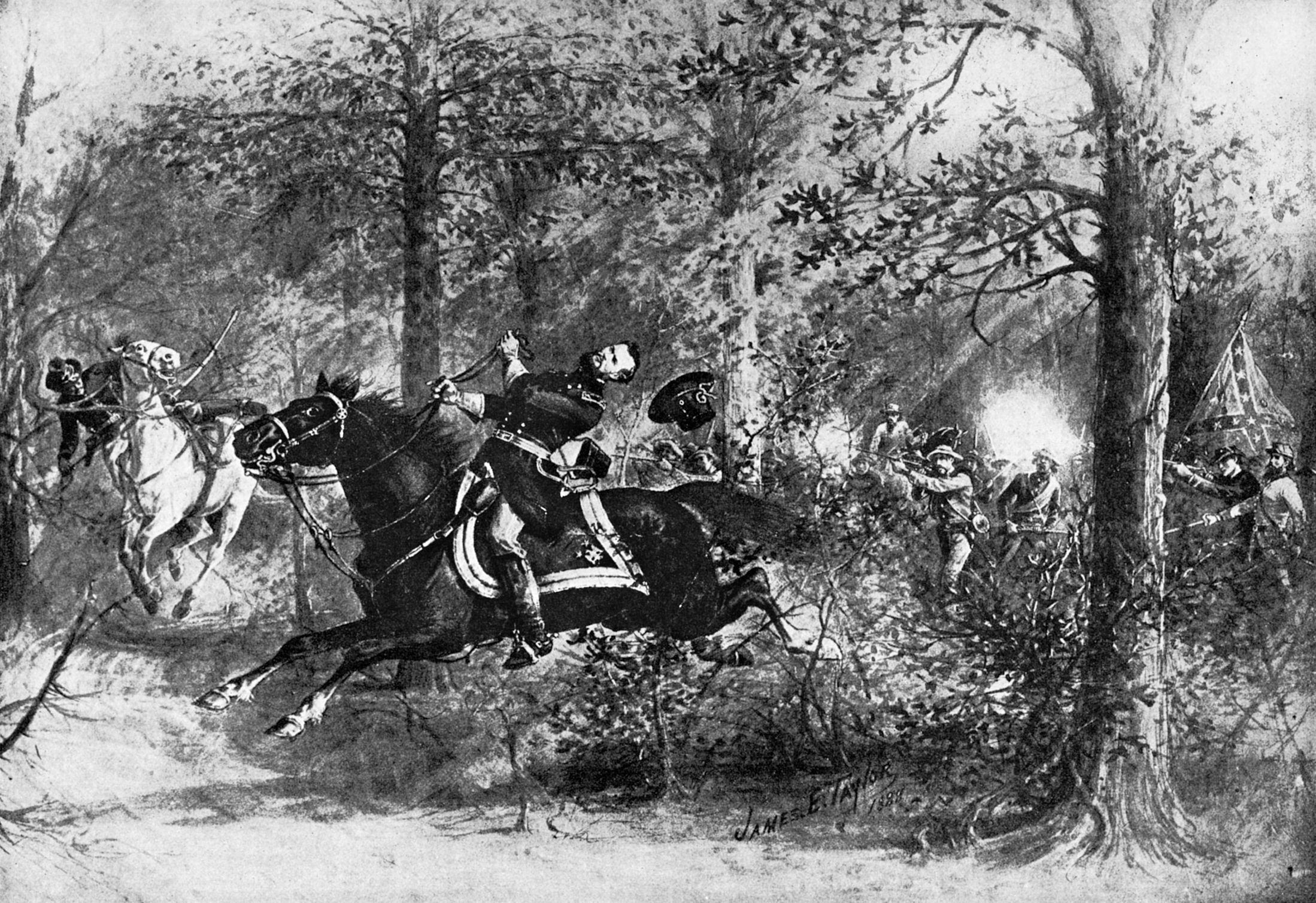 Union Major General James B. McPherson was shot in the back as he rode away after ignoring a Confederate demand to surrender. His death brought commanding Gen. William Tecumseh Sherman to tears.