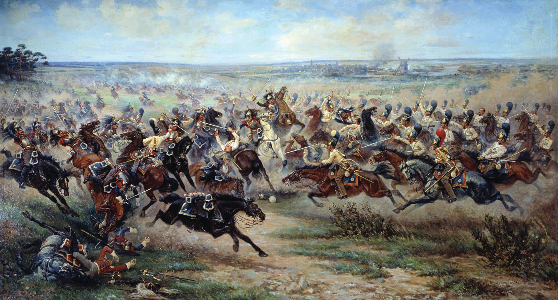Russian Imperial Guard cavalry attacks at the Battle of Guttstadt-Deppen before Friedland. General Count Levin Bennigsen saw an opportunity to isolate and destroy Marshal Michel Ney’s exposed corps, but Ney slipped through the trap.