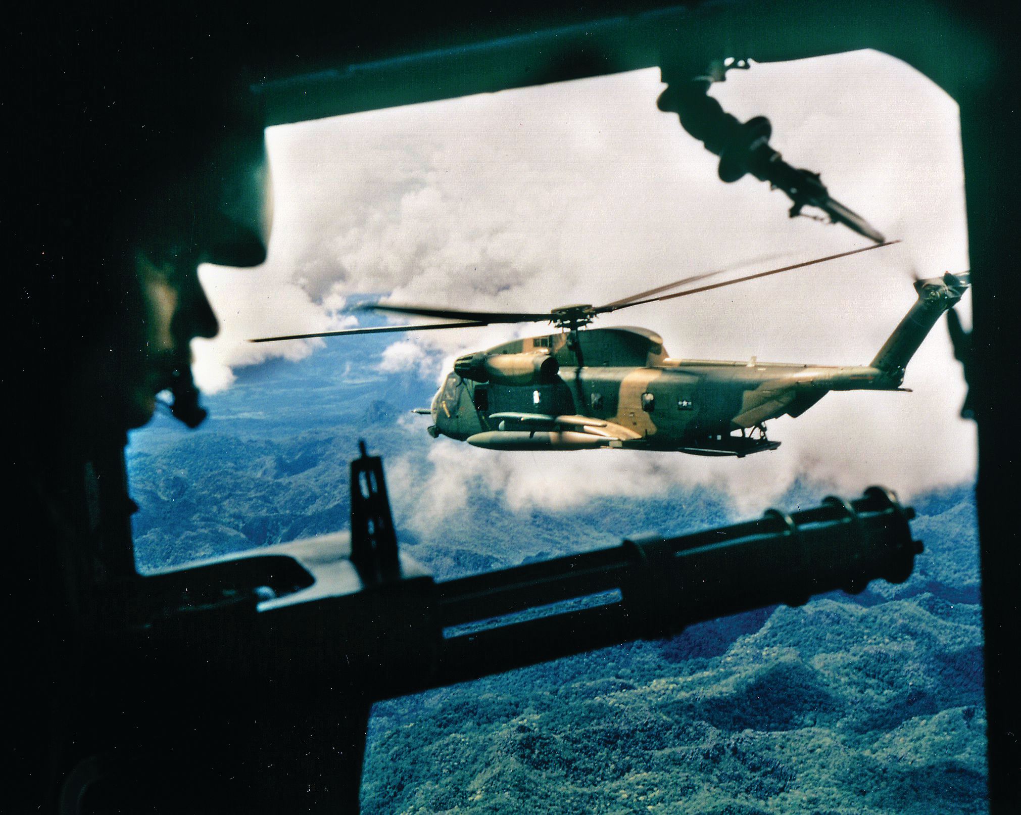 American helicopters in the skies over Vietnam in 1972. American air power helped blunt the NVA attacks and take the fight to North Vietnam.