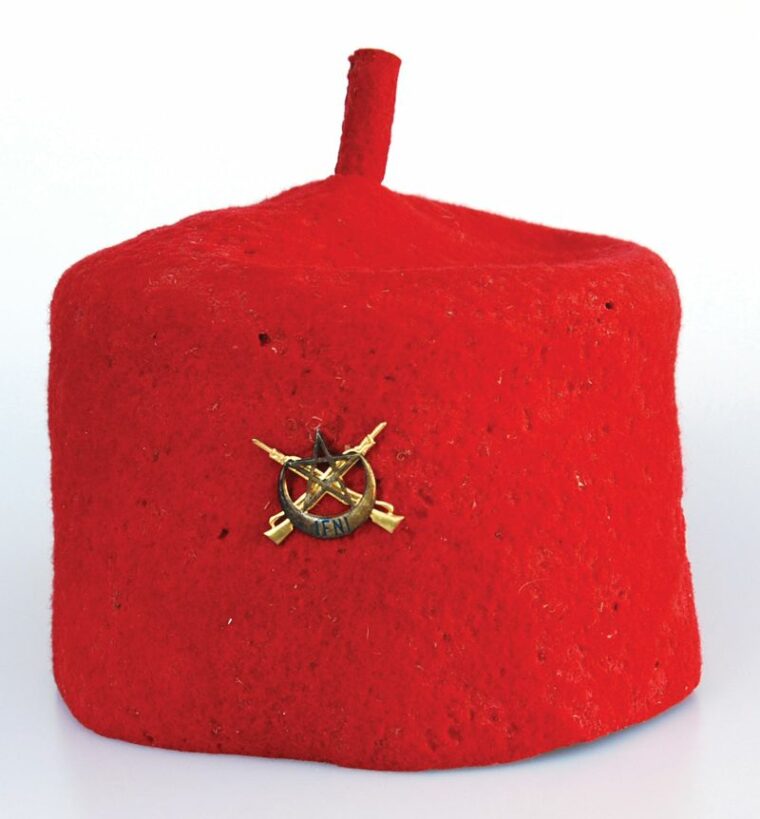 A fez worn by the Tarbuch de Regulares, Muslim troops serving in North Africa under Spanish dictator Francisco Franco.