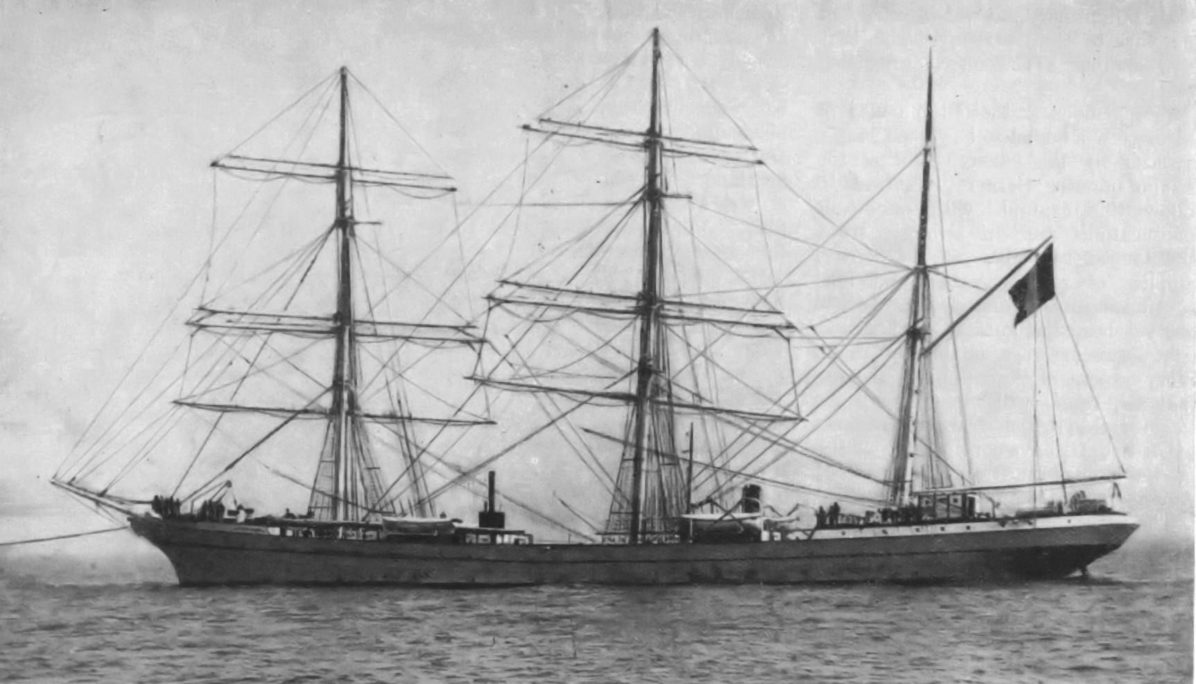 The French merchant vessel Charles Gounod, sunk by Luckner’s Seeadler off the South American coast on January 21, 1917.