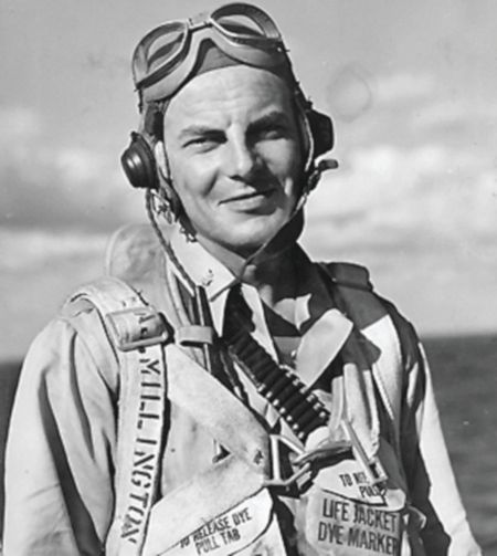 Lt. Col. William Millington, commanding VMF-124, downed enemy aircraft.