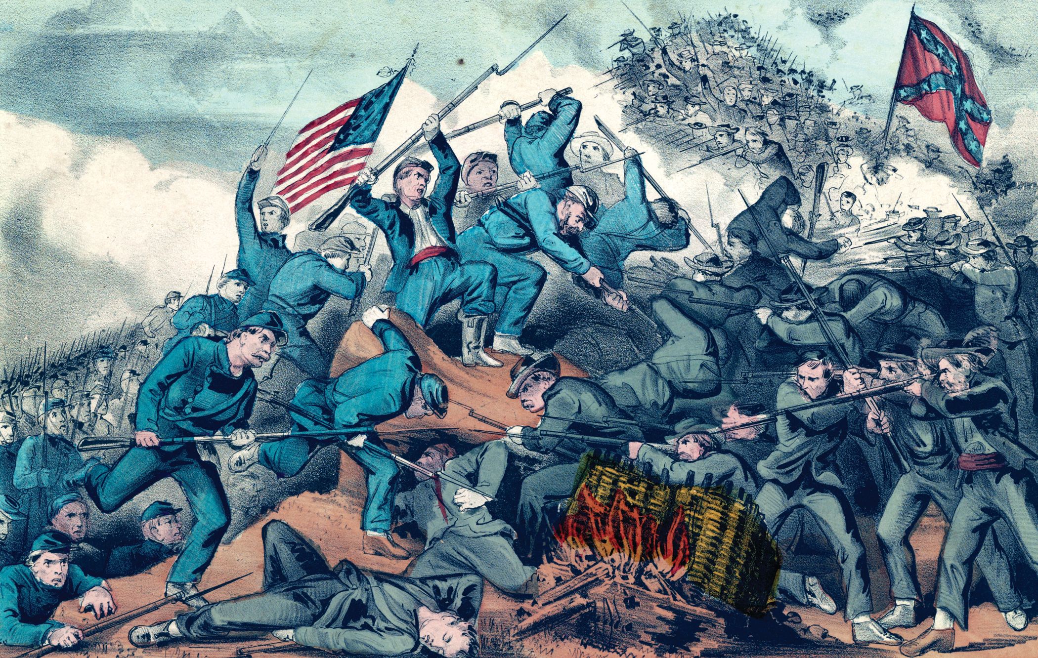 Having seized the Confederate rifle pits at the base of Missionary Ridge, Union troops had no desire to remain exposed to the hellish fire of Confederate artillery atop Missionary Ridge, so they fought their way to the top to the astonishment of both Grant and Thomas. 