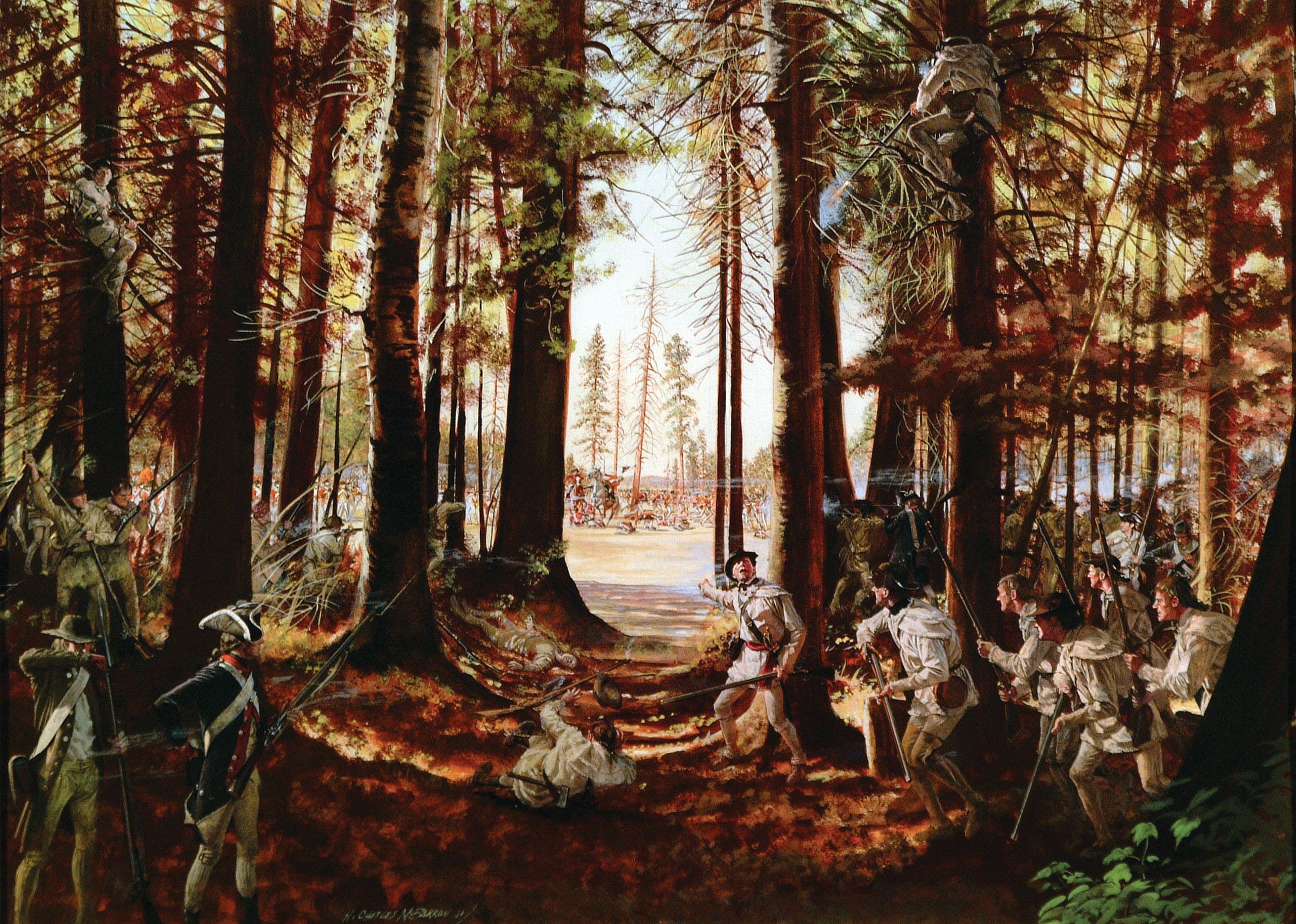 Colonel Daniel Morgan and his riflemen played a key role in the actions at Freeman's Farm in September and Bemis Heights in October. In the former, they blunted the British attack, while in the latter they fired on the British from dense woods mortally wounding Brig. Gen. Simon Fraser. 