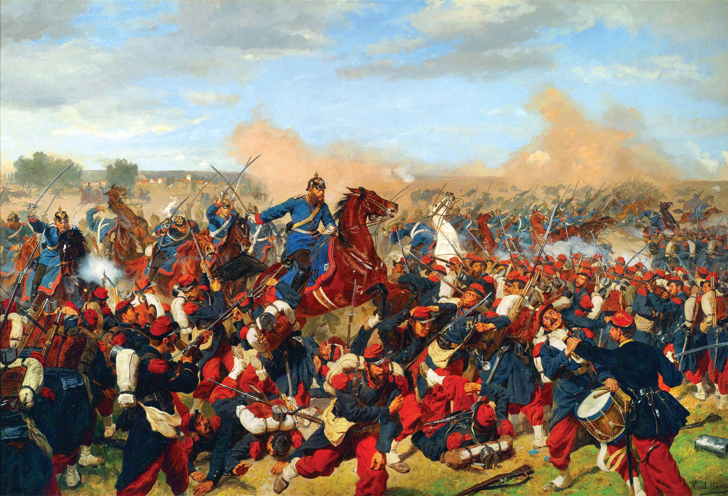 Prussian Guard Dragoons charge the French in the engagement at Mars-la-Tour. The French failed to realize they outnumbered the Prussians four to one.
