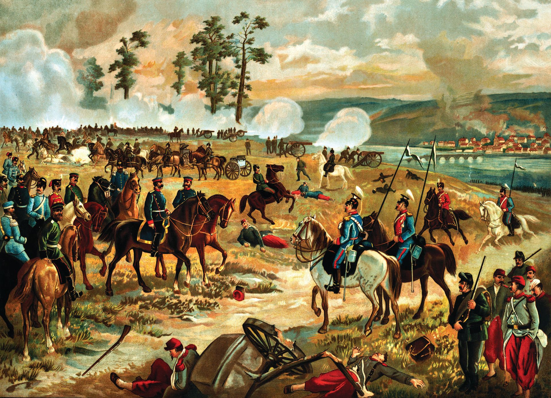 Prussian Field Marshal Helmuth von Moltke directed the swift advance of the Prussians through northeastern France. The Prussians overtook the retreating French at Beaumont, forcing them to withdraw to Sedan. 