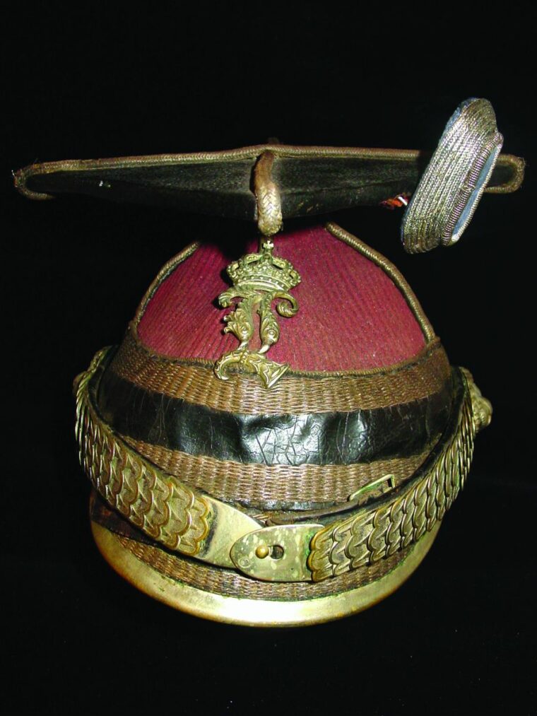 An extremely rare 1873 model Bavarian officer’s czapka.