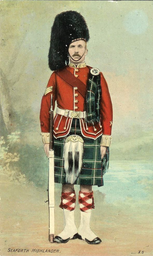 A Seaforth British Highlander is pictured in this pre-WWII postcard from Millar & Lang Ltd.