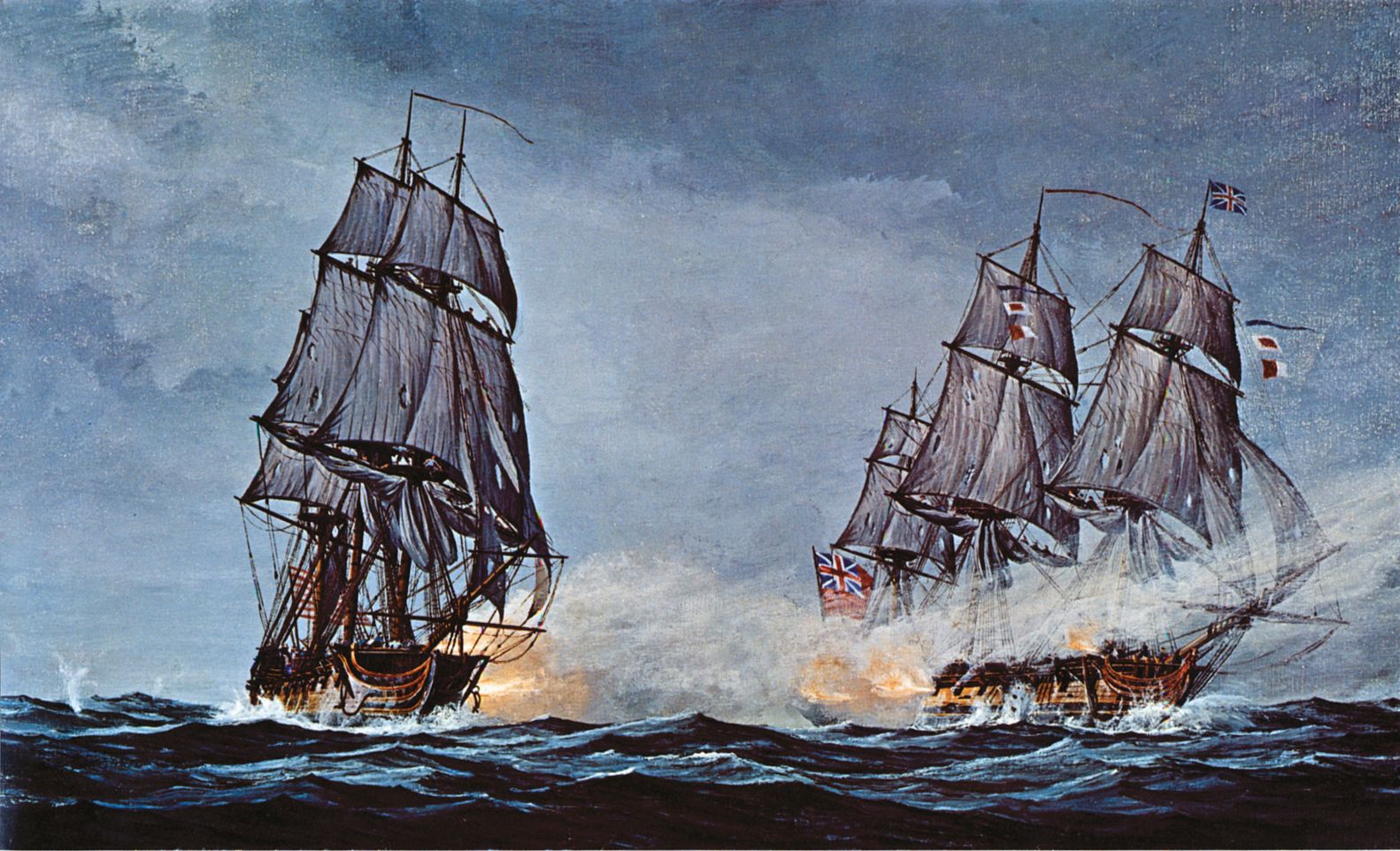 On May 28, 1781, Captain Barry’s ship, Alliance, captured two British ships, HMS Atalanta and HMS Trepassey. 