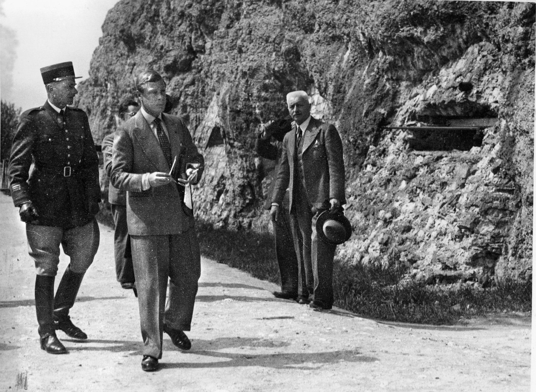 Serving as a military liaison to the French Army, the Duke of Windsor tours a French military installation in July 1939, weeks before the outbreak of World War II. The duke had warned that France was ill-prepared for war with a rearmed and determined Nazi Germany.