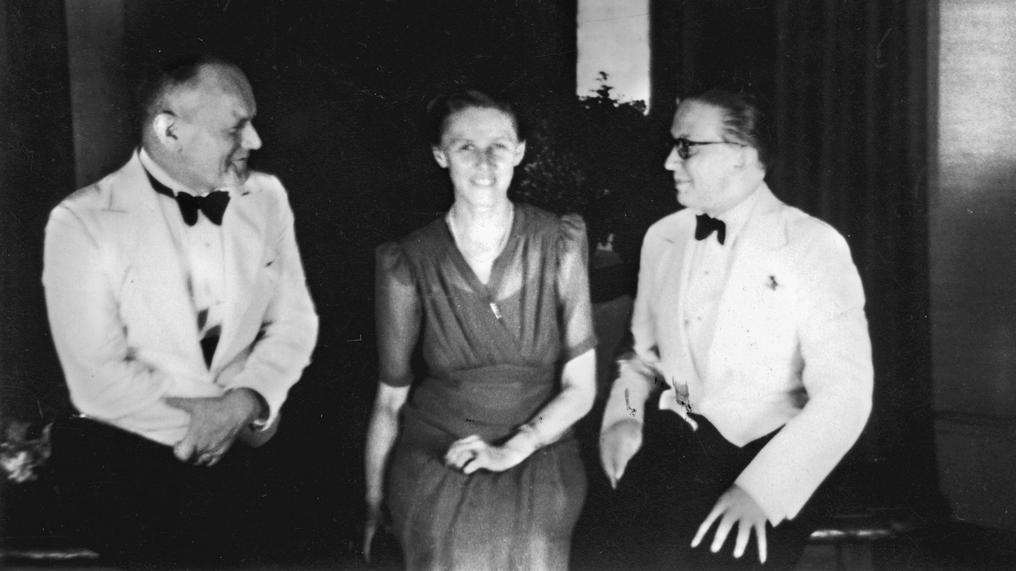 Ambassador Eugen Ott (left) with his private secretary, Fraülein Bauart, and his second in command, Erich Kordt, at a party for Ott’s son in 1942. Minister Plenipotentiary Kordt had twice plotted unsuccessfully to kill Hitler, says Wickert.