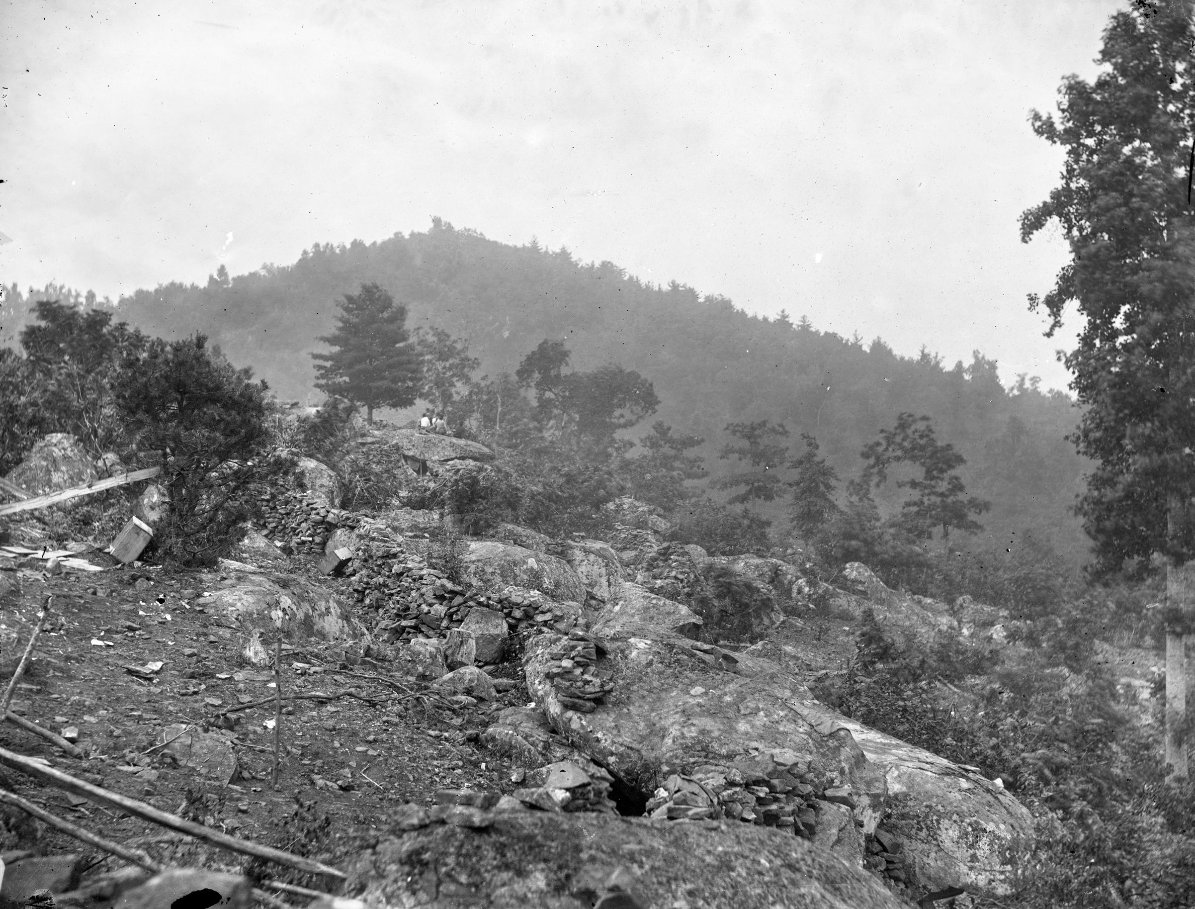 The hastily dug trenches and breastworks combined with natural rock formations at Little Round Top made a daunting obstacle for Col. Oates’s 15th and 47th Alabama regiments