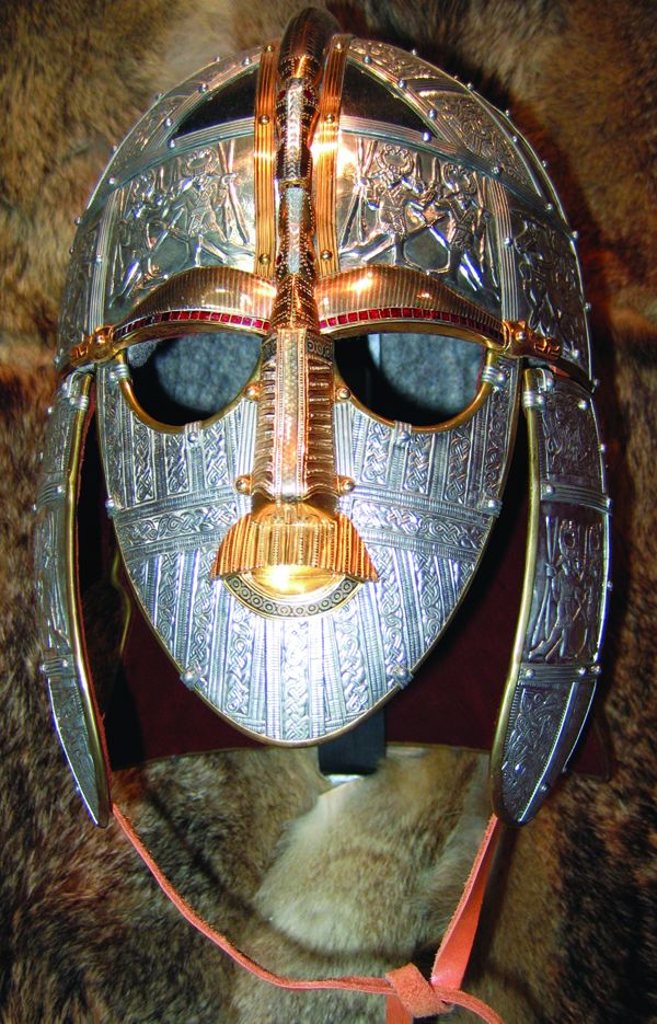 Reproduction of an Anglo-Saxon spangenhelm, circa ad 625.