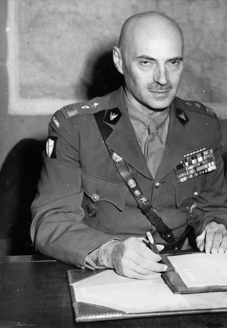 Major General Wladyslaw Anders,  commander of the Polish II Corps. 