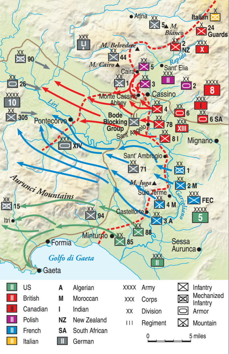 By May 1944, the Allies threw everything they had at finally breaking through the Gustav Line at Cassino and opening the road to Rome.