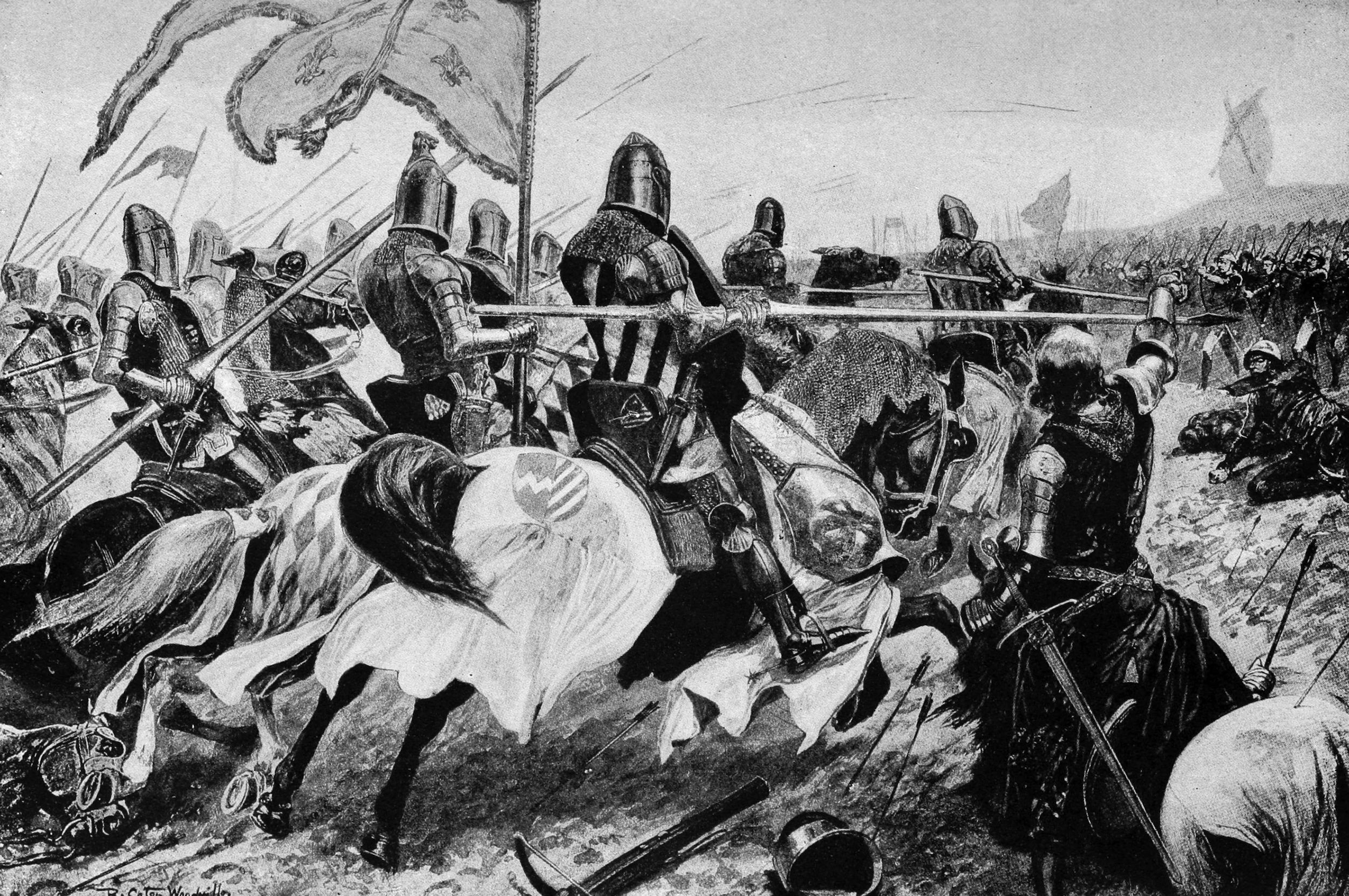 English King Edward III won a decisive victory over the French in 1346 at Crecy at the outset of the Hundred Years’ War with his dismounted knights and fearsome longbowmen