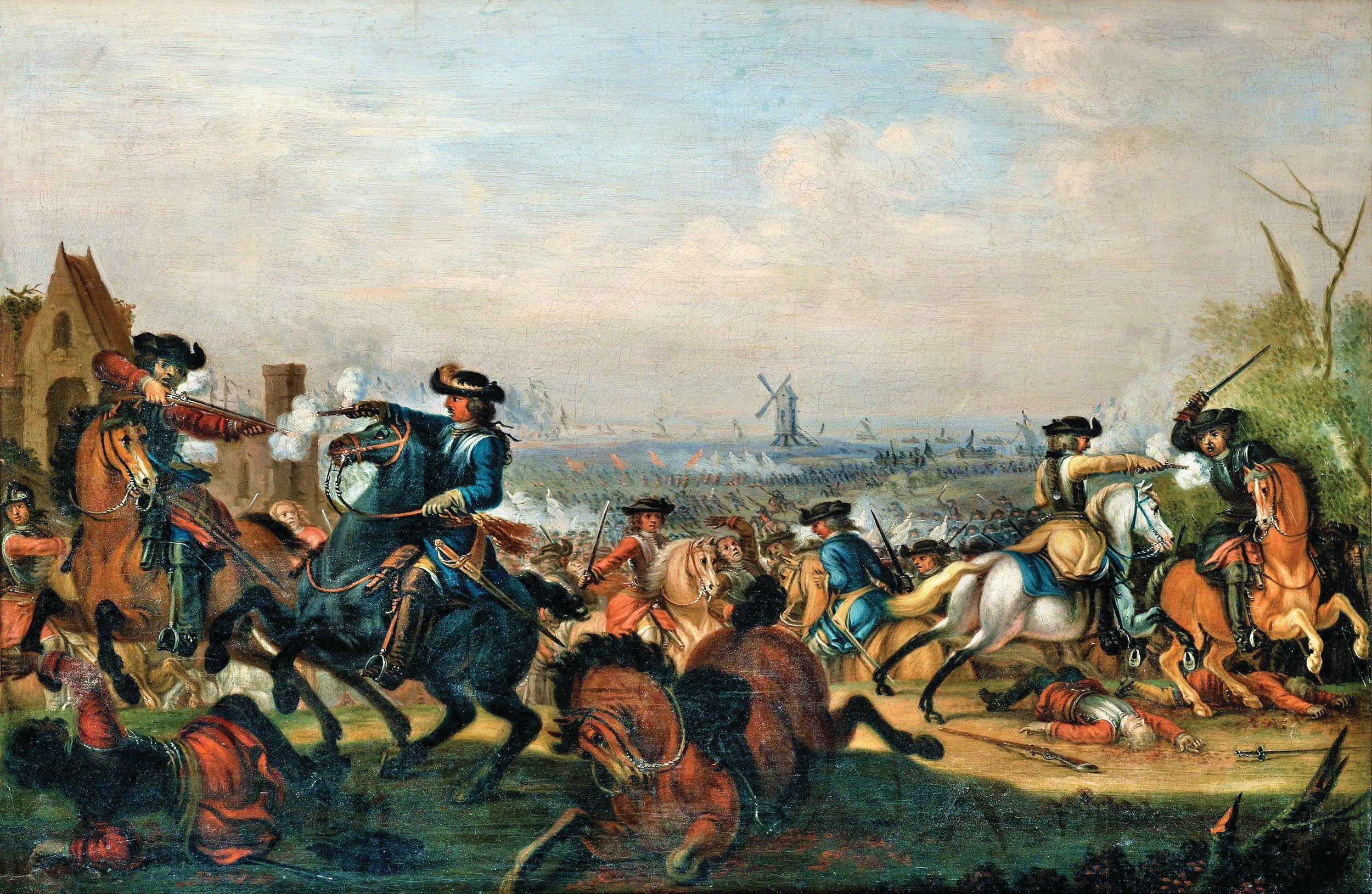 Opposing cavalry fought at close quarters with pistols and sabers in the War of the Spanish Succession. France, which possessed the largest organized cavalry force in Europe, employed its horsemen, not its foot soldiers, as its striking force. 