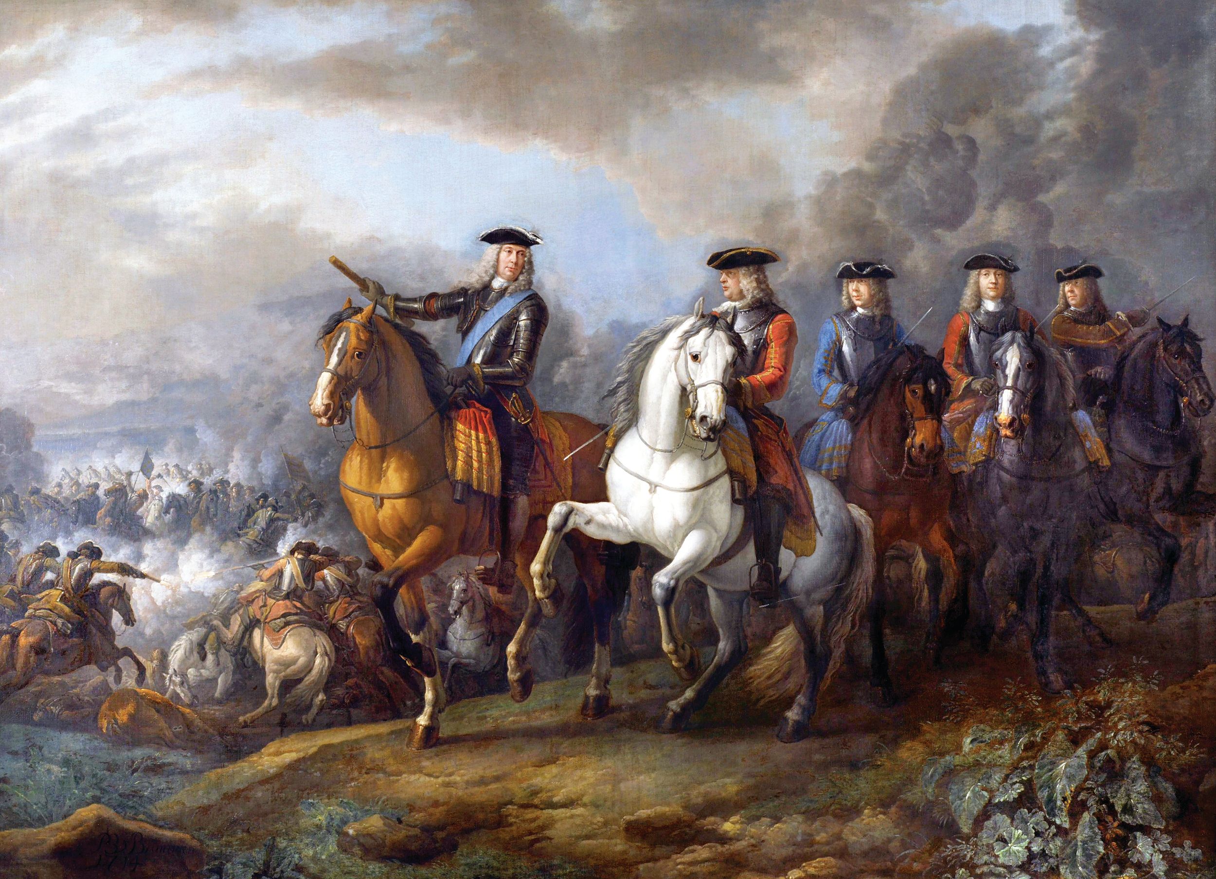 Marlborough directs his troops at Blenheim in 1704. One of the great captains of the 18th century, he marched deep into Germany and defeated the vaunted French on the banks of the Danube River.
