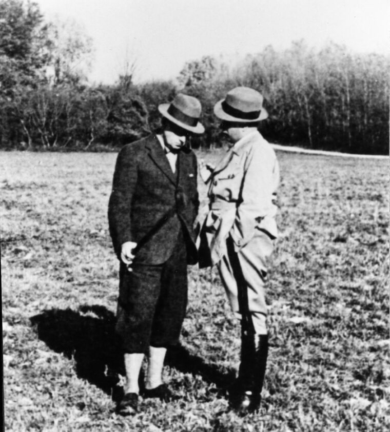 Nazi Foreign Minister Joachim von Ribbentrop and Count Galeazzo Ciano, Foreign Minister of Fascist Italy, confer during a hunting excursion in 1940. Both men supported their nations’ aggressive moves toward war.
