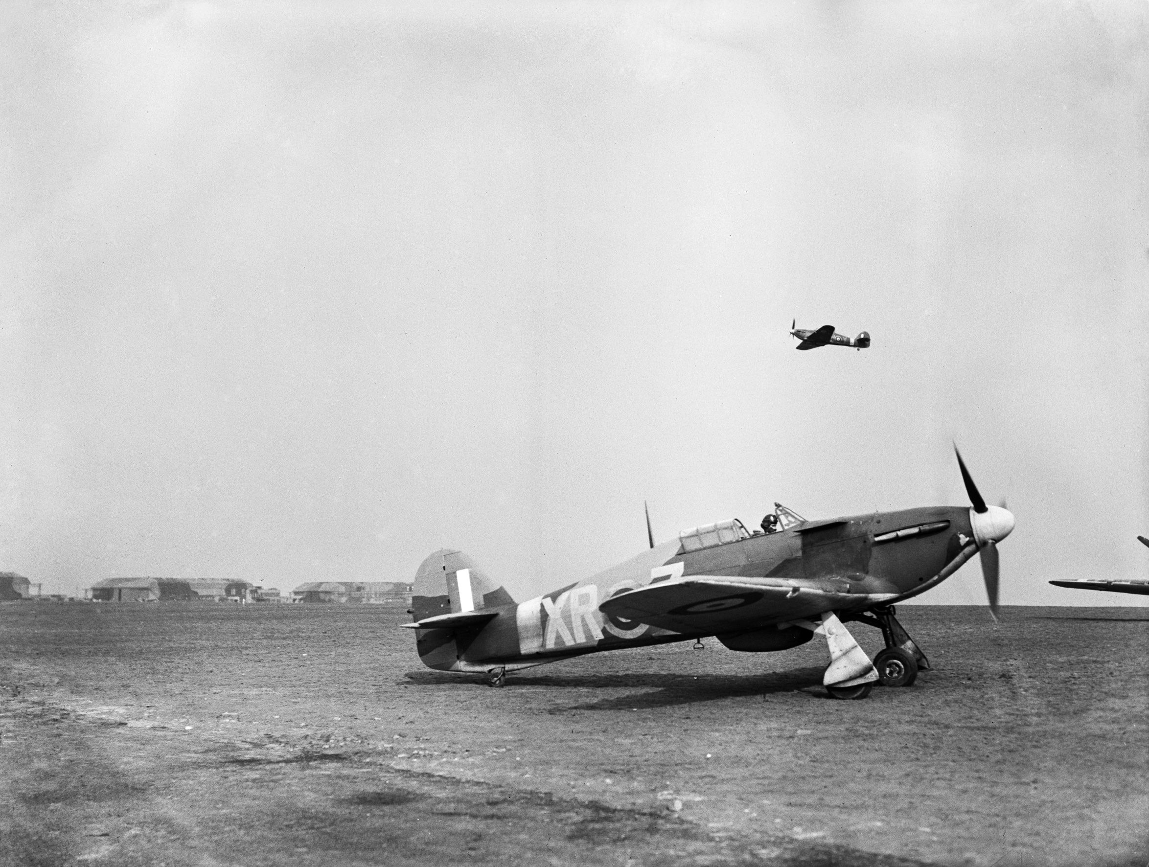 A Hawker Hurricane Mark I of the 71 Eagle Squadron takes off from Kirton-in-Lindsey, Lincolnshire, March 1941. 
