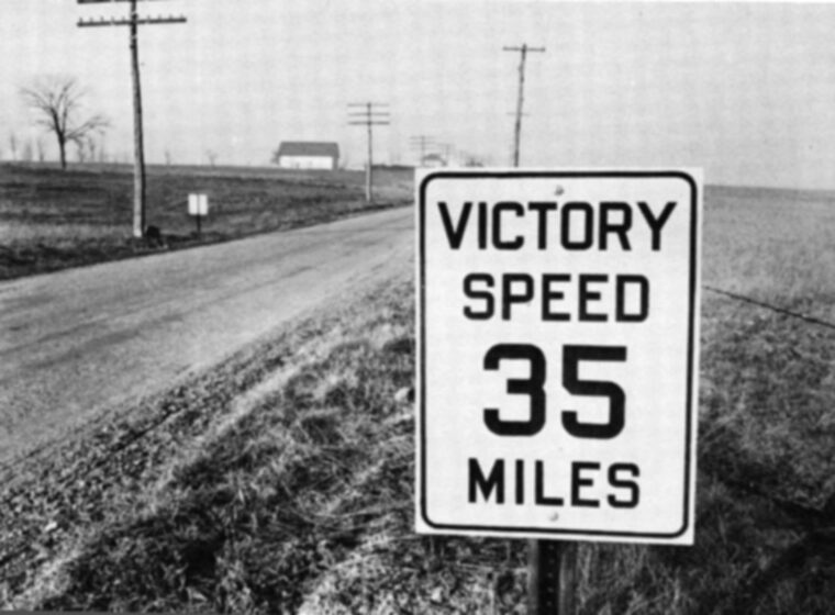 Reducing the speed limit to 35 mph saved both rubber and gas.