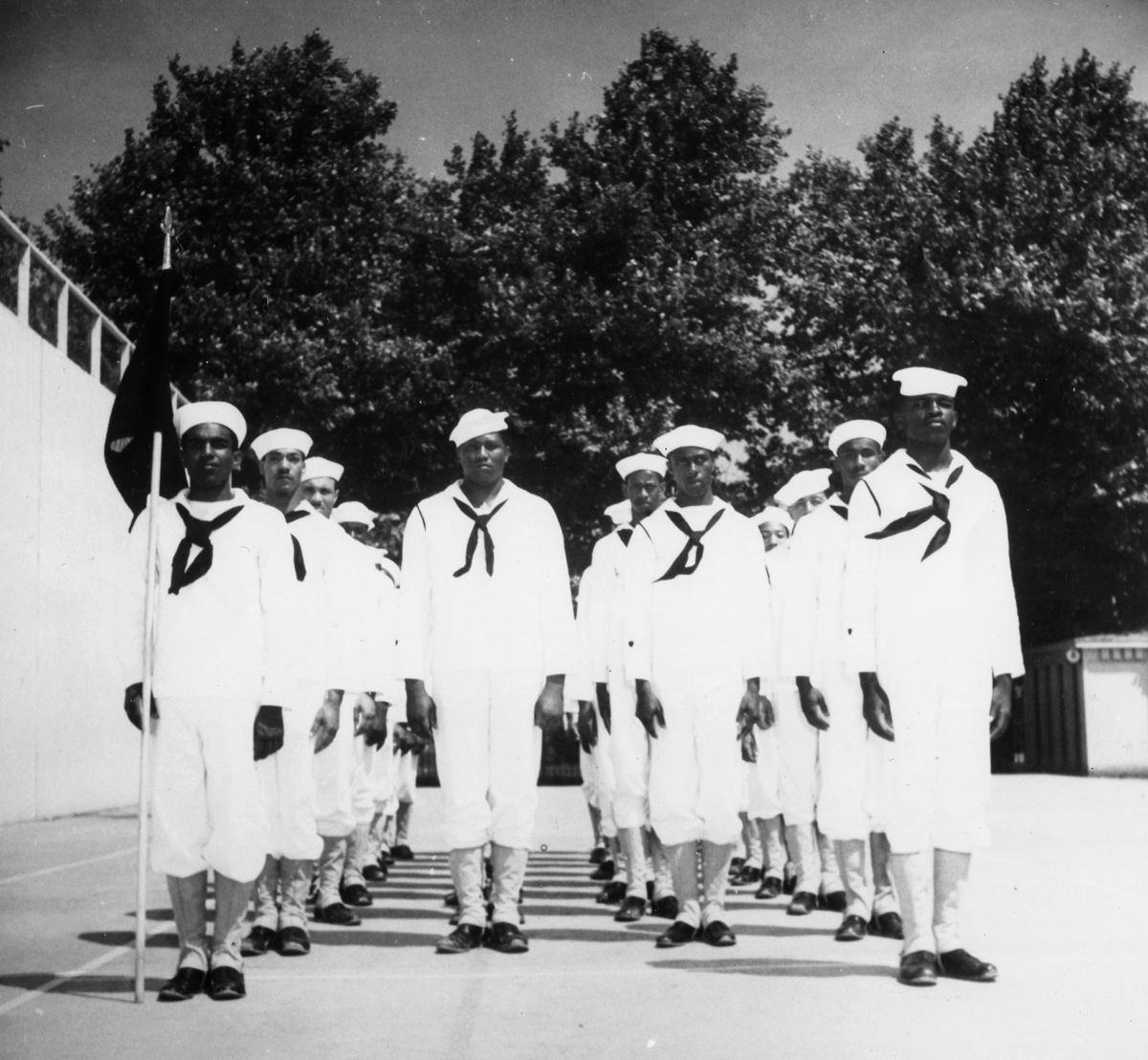 Black recruits at the Manhattan Beach, New York, Training Station.