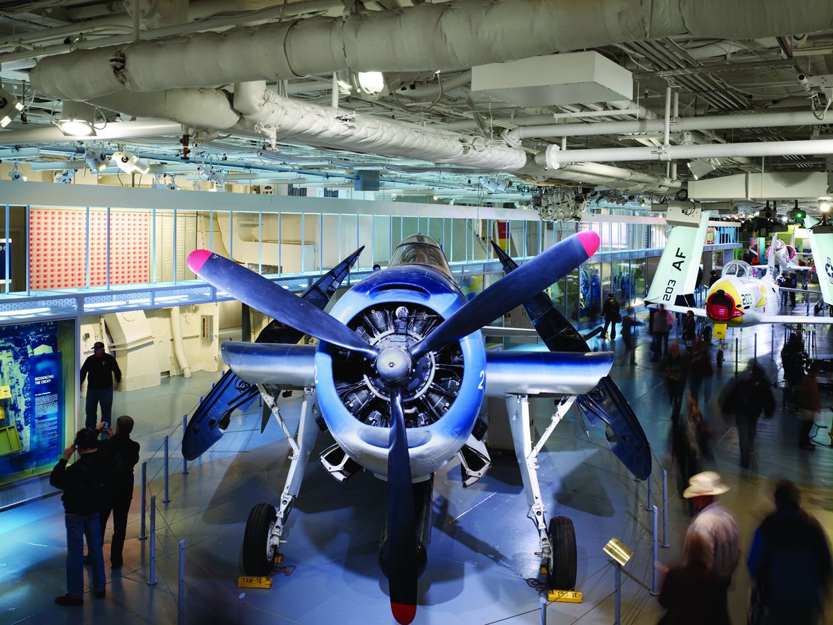 A U.S. Naval TBM-3E Avenger, the standard American torpedo bomber of World War II. This was the type of plane flown by former President George H.W. Bush.
