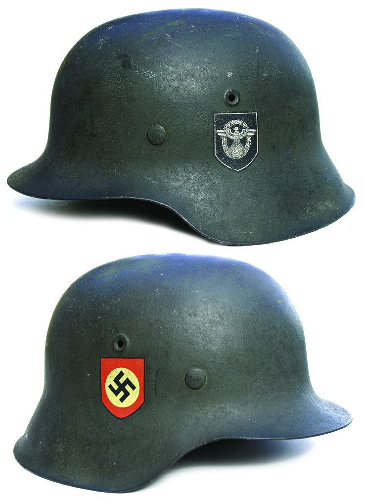 The M1942 double-decal helmet was the last version issued to combat police units.