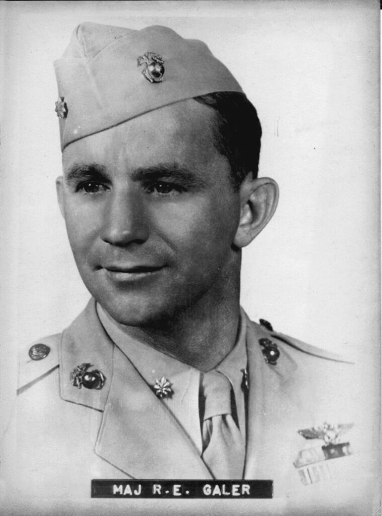 Major Robert E. Galer survived the Japanese attack on Pearl Harbor and went on to command U.S. Marine Fighter Squadron VMF-224. Galer was also a recipient of the Medal of Honor.