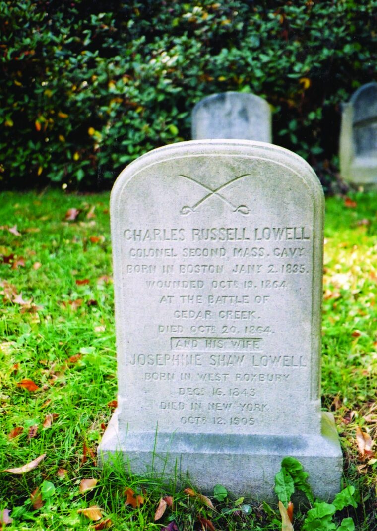 Lowell’s tombstone in Mount Auburn Cemetery, Cambridge, Mass.
