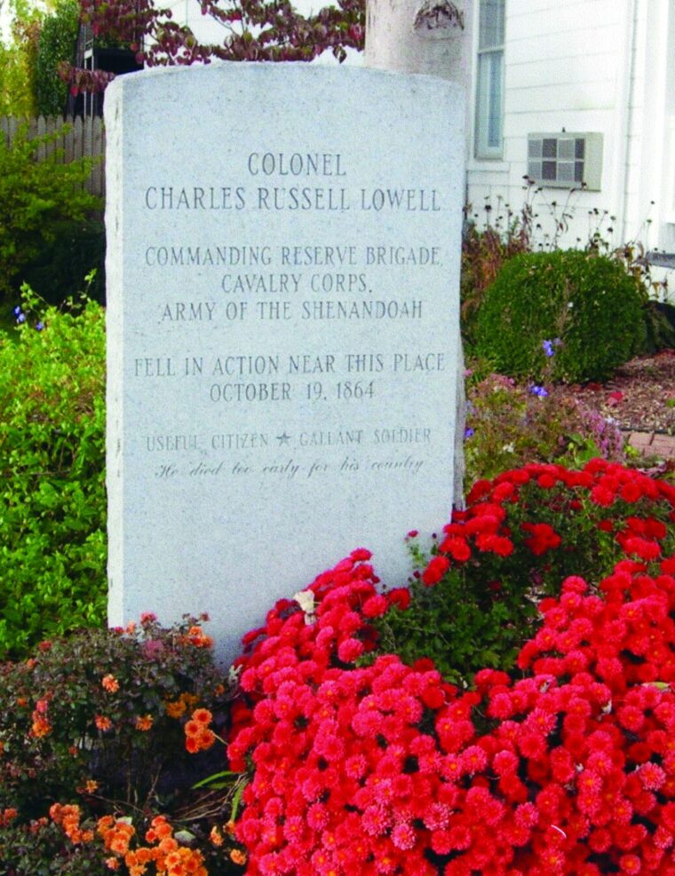 Lowell memorial at the Wayside Inn in Middle- town, Va., not far from where he died.