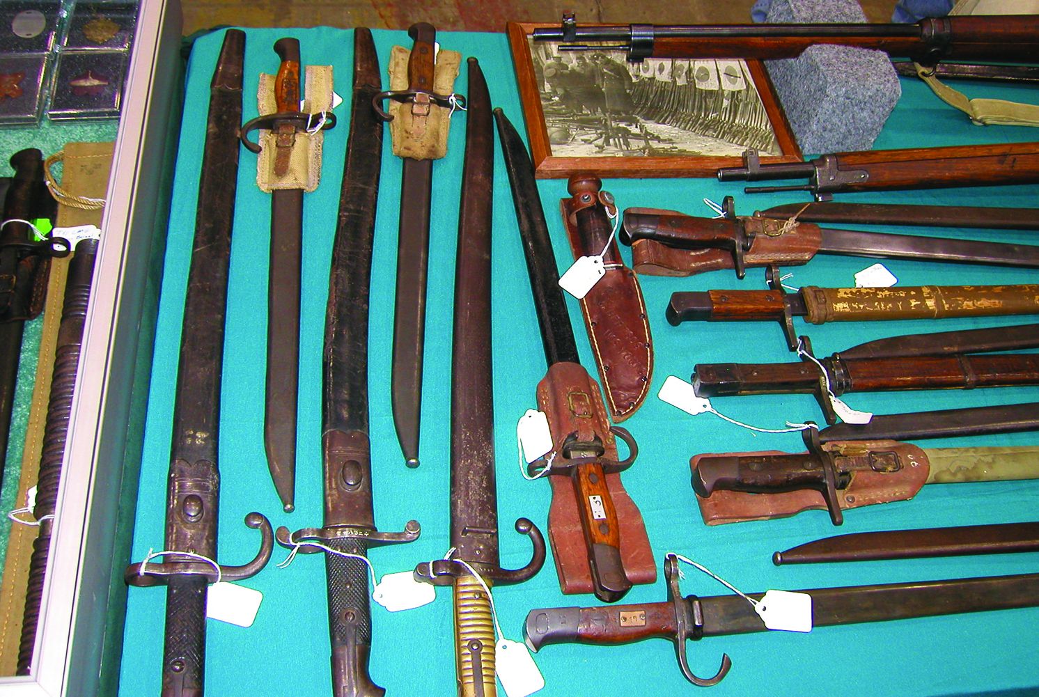 An excellent selection of Japanese bayonets was available from Eric Doody, notable dealer of Japanese militaria.