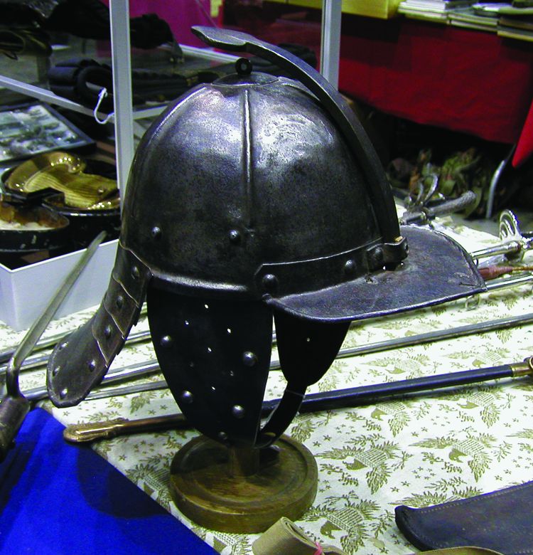 This original Dutch pattern “zischargge” helmet is of the style used during the English Civil War.