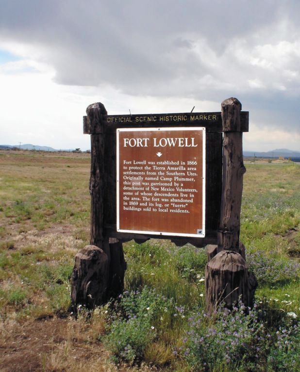 Fort Lowell in Tucson, Arizona, was built in 1866; today, a sign marks its site.