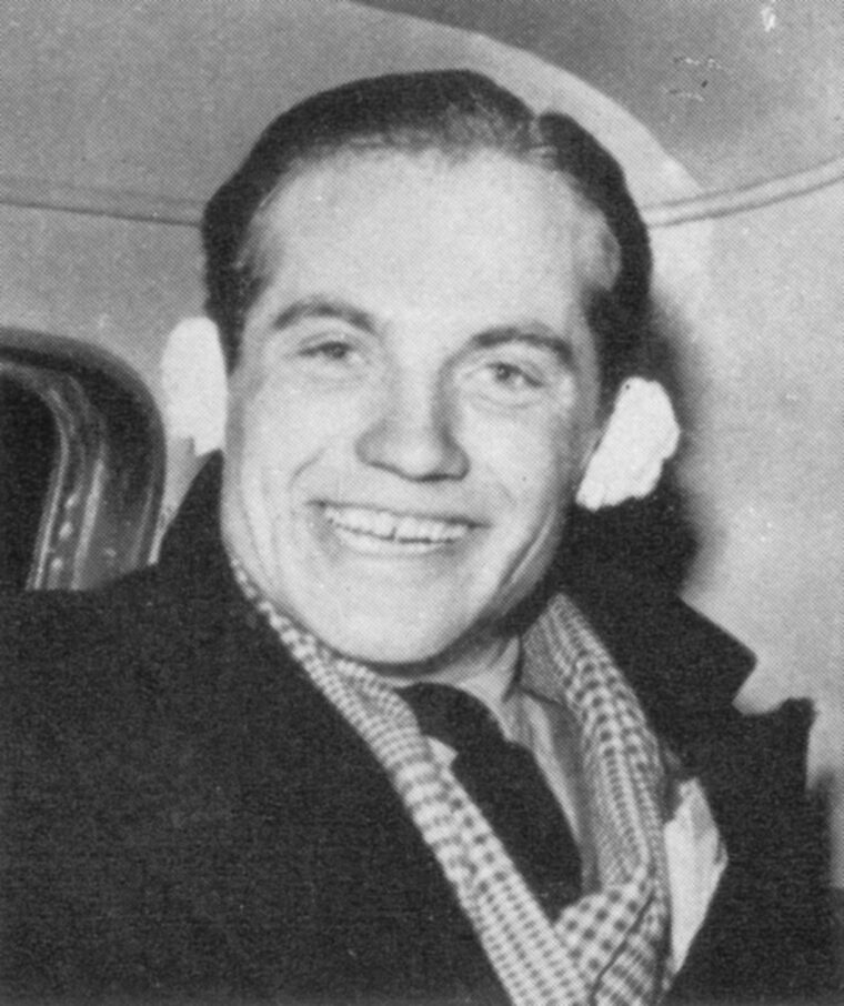 Prisoner Franz von Werra is shown shortly after his recapture in New York. Exposure to the elements resulted in a case of frostbite on both ears.