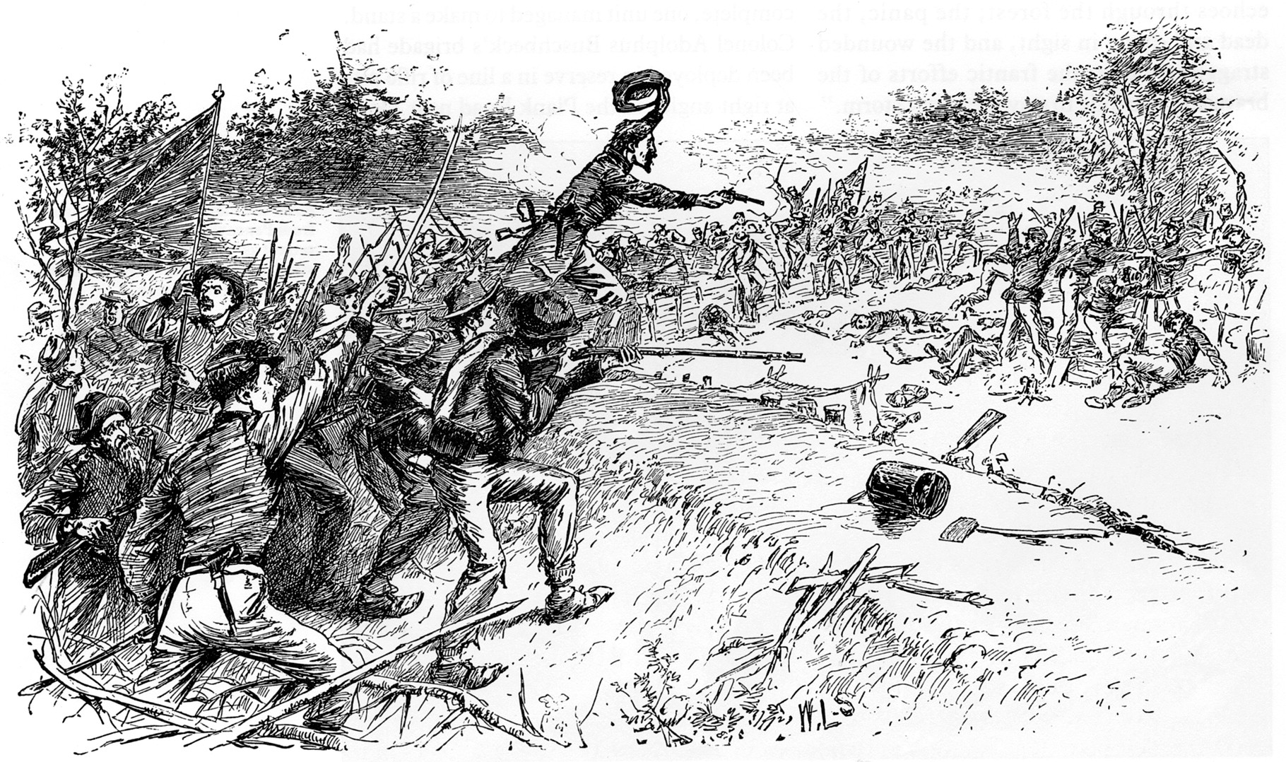 At Chancellorsville, “Stonewall” Jackson flanked Hooker’s Union army. Humiston was hit by a spent bullet, but not seriously wounded, as his regiment tried—unsuccessfully—to stop the Confederate assault.