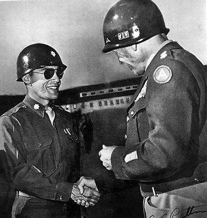 After the war, Patton awards a Bronze Star medal to Lt. Col. Richard Stillman, Patton’s aide for 19 months.