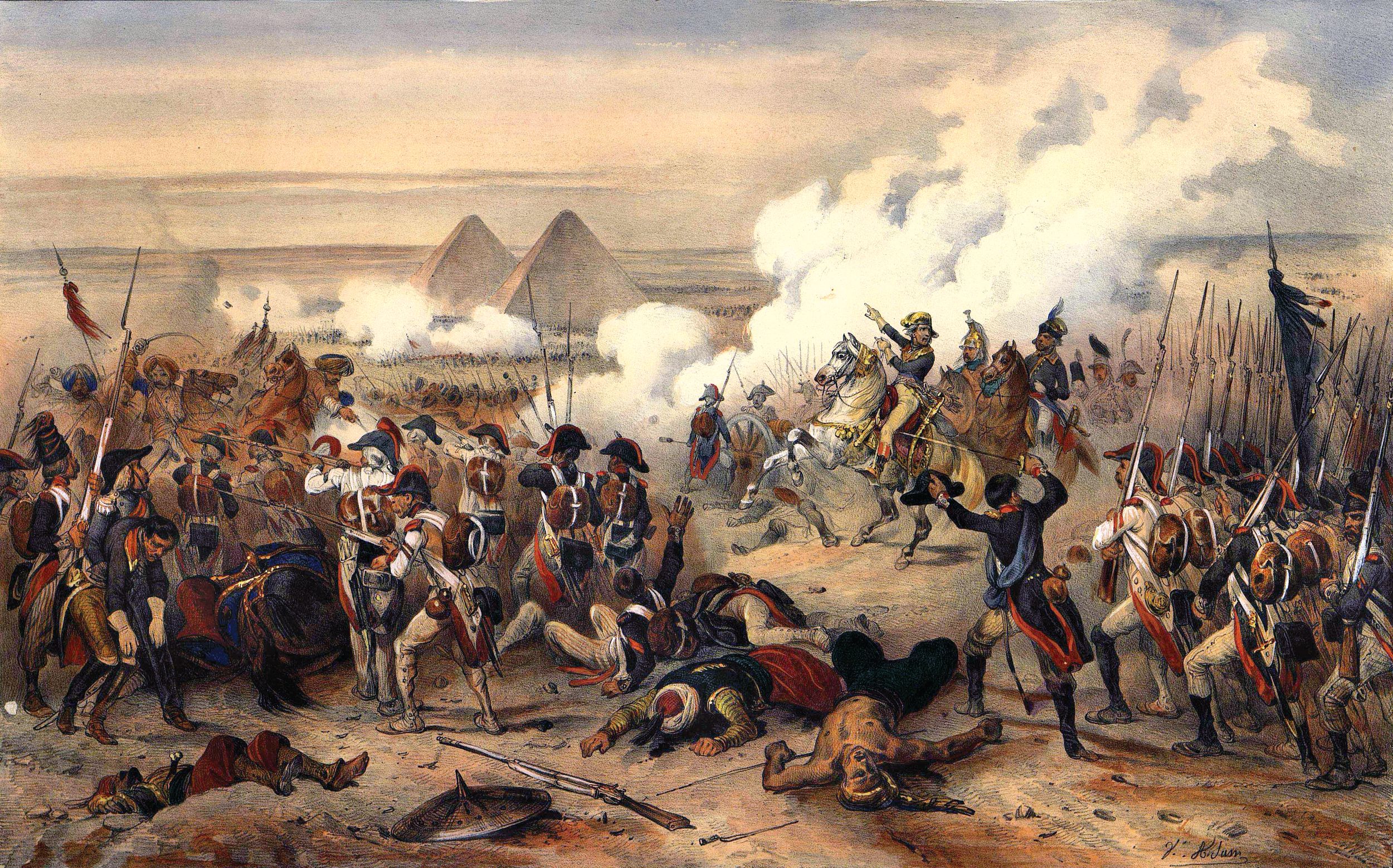 Napoleon crushed Ottoman forces at the Battle of the Pyramids, July 21, 1798, a week before Lord Nelson destroyed the French fleet in Aboukir Bay.