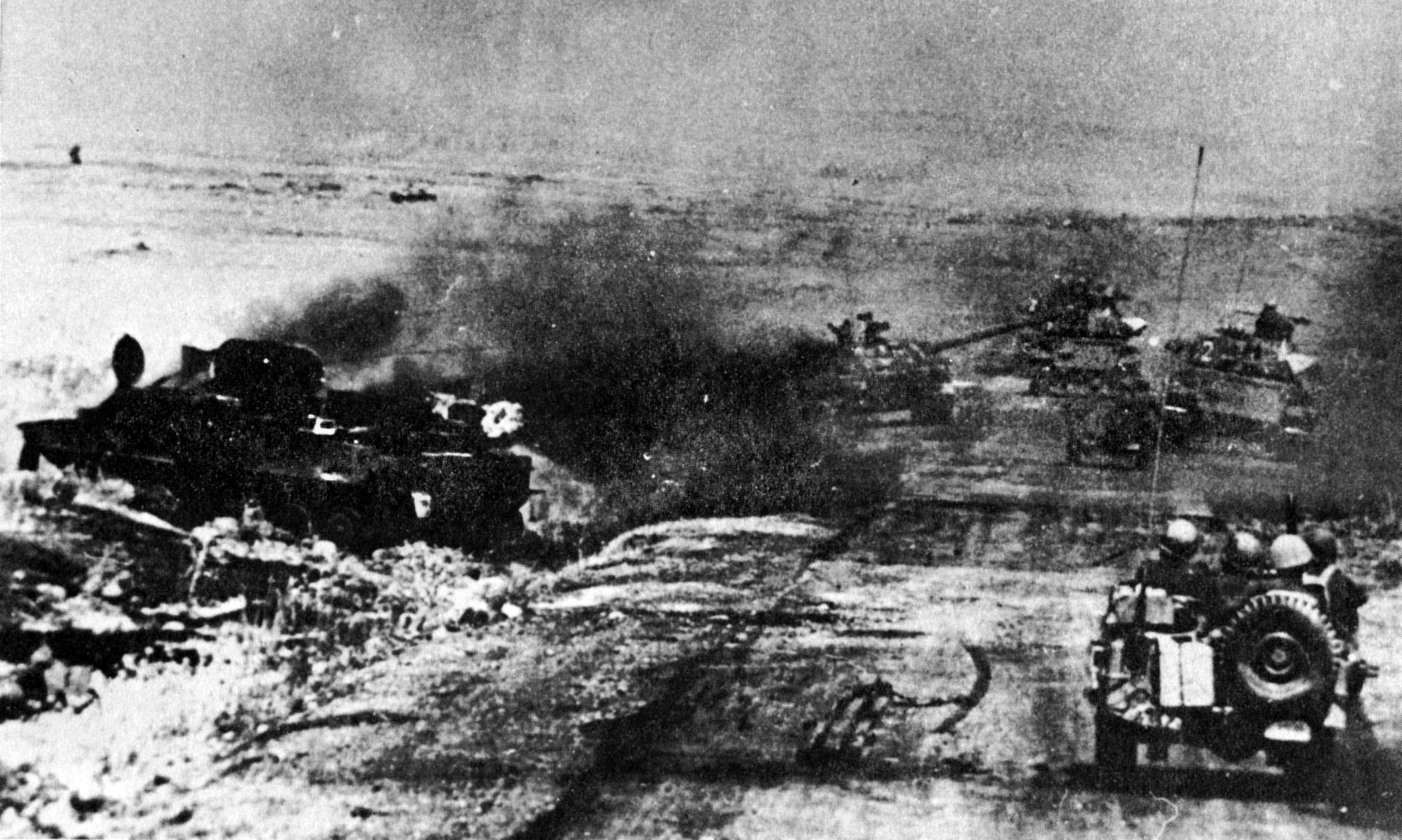 By October 9, the third day of the war, Syrian forces in the central and southern area of the Golan Heights were withdrawing in the face of the Israeli counter-attack. Multitudes of Syrian tanks and other vehicles, destroyed or abandoned, were scattered across the plains.
