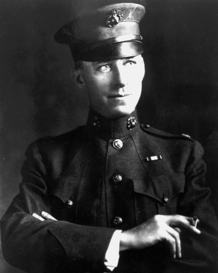 A young Pete Ellis poses in uniform. Ellis predicted war with Japan and championed the concepts of Marine warfare.