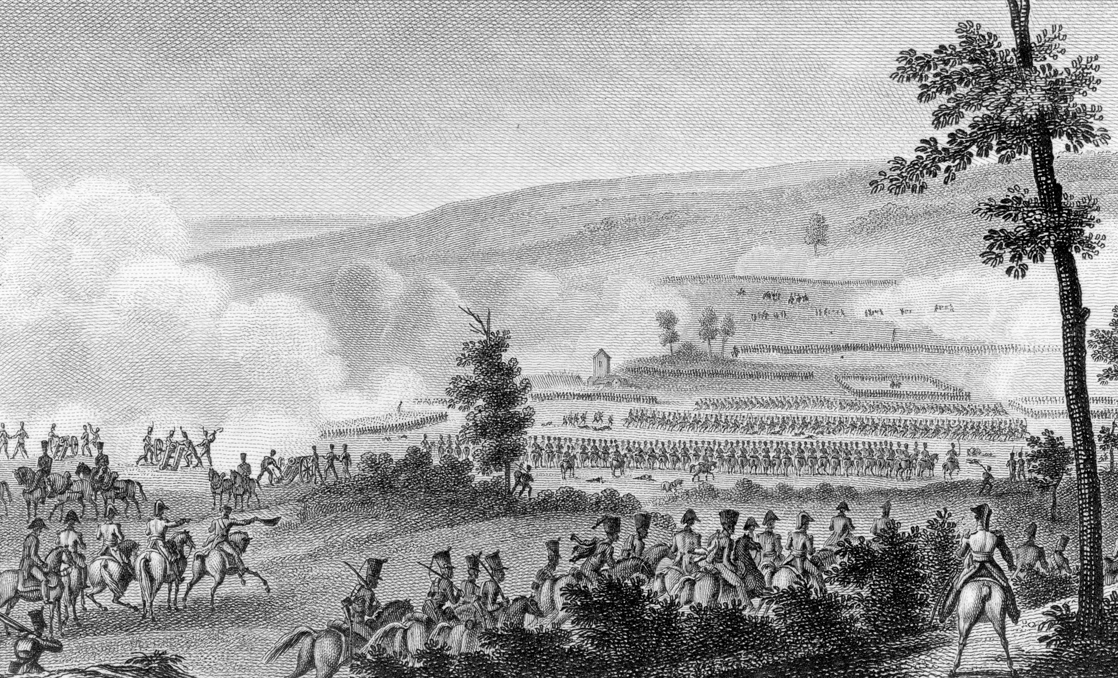 Moving out from their cover in the treeline, Napoleon’s cavalry prepares itself for engagement with Wrede’s Austro-Bavarian infantry.