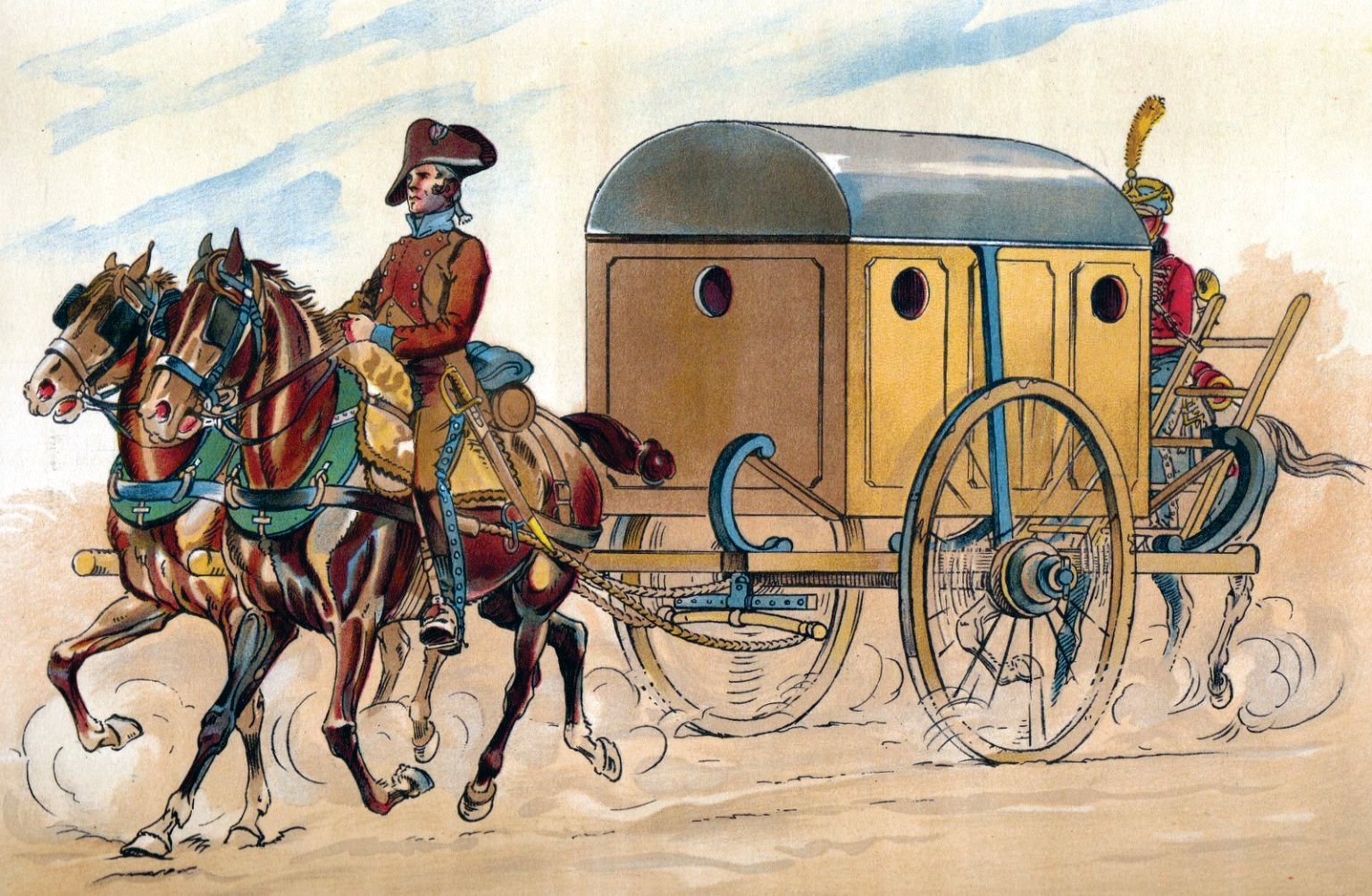 French surgeon Baron Dominique-Jean Larrey’s ambulance volante, or “flying ambulance,” was used to evacuate casualties from the battlefield during the Napoleonic wars.